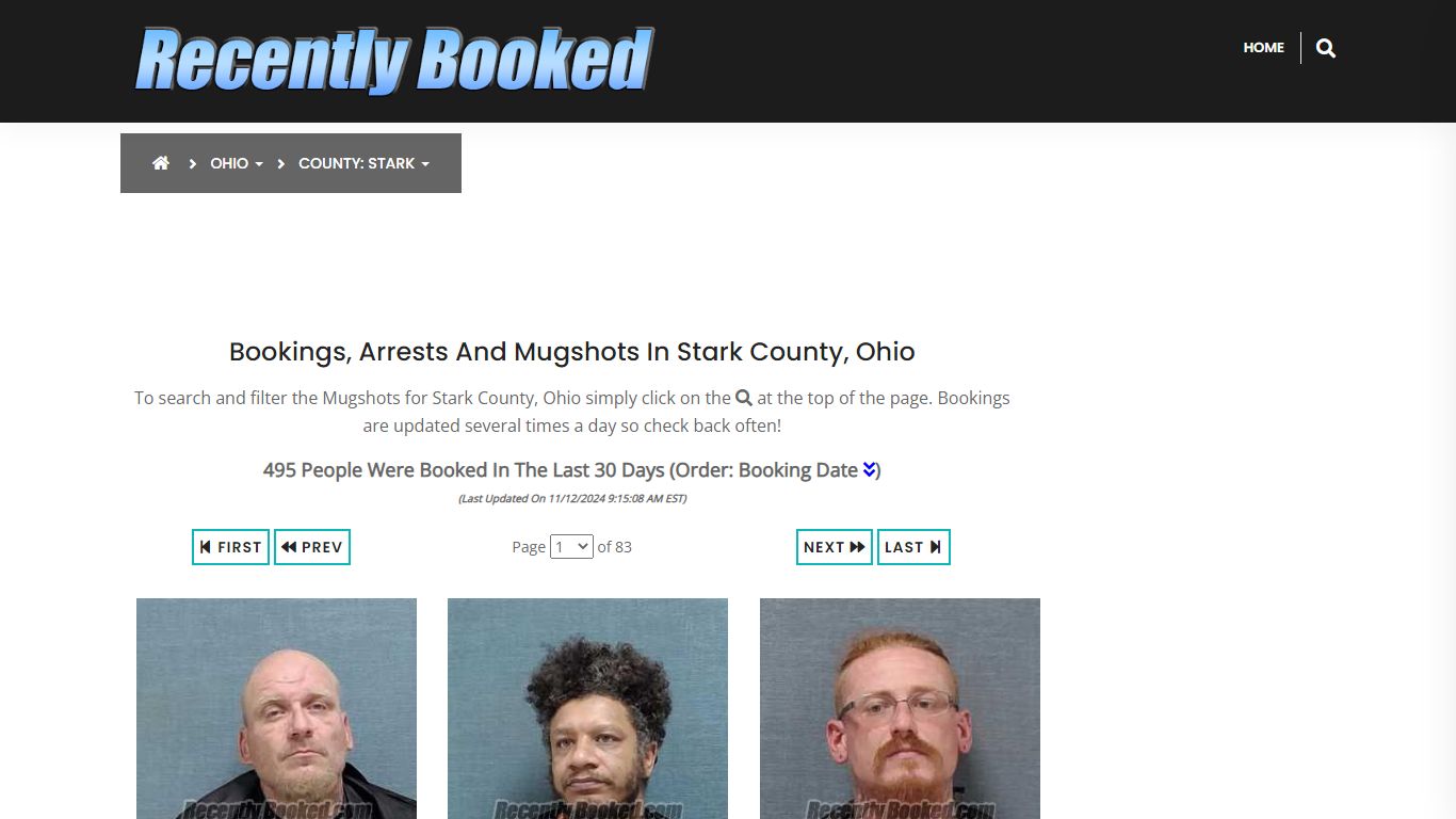 Bookings, Arrests and Mugshots in Stark County, Ohio - Recently Booked