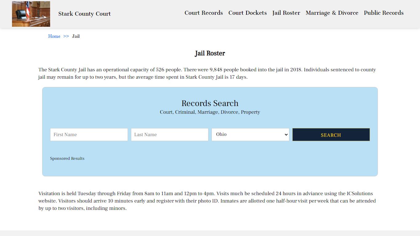 Jail Roster - Stark County Court